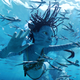 a navi child swimming.